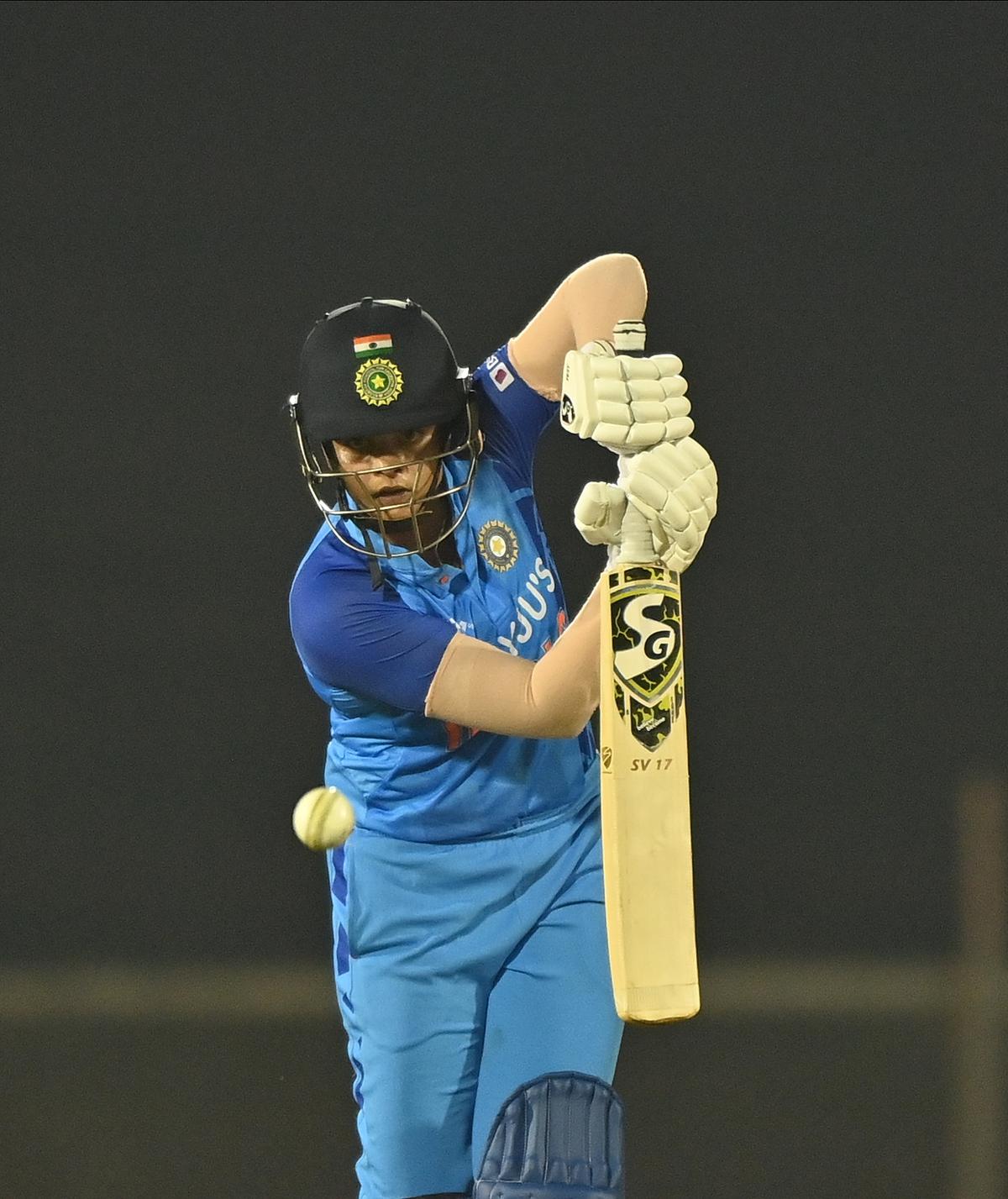 Shafali Verma during India (Women) vs Australia (Women) third T20 at CCI Stadium in Mumbai.
