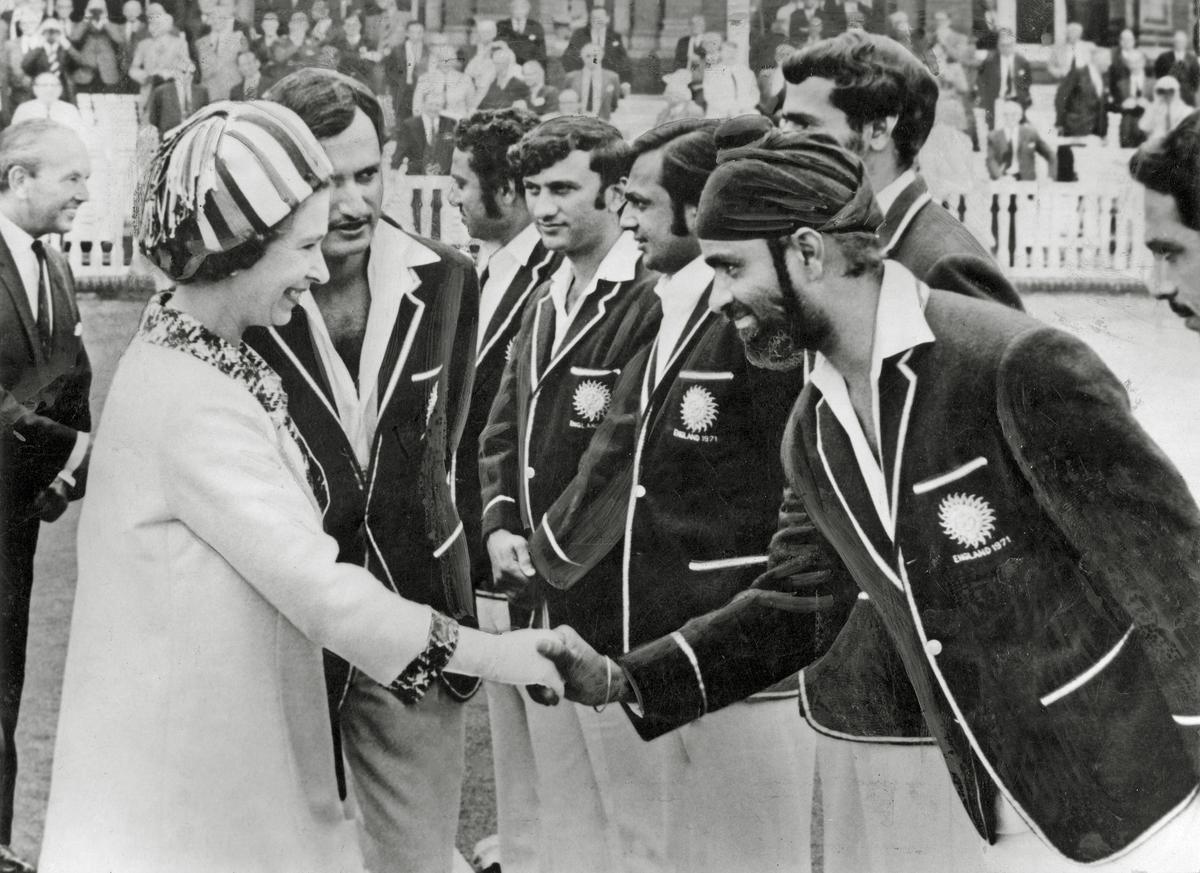 Bishan Singh Bedi, India’s versatile spinner meets Queen Elizabeth II of Britain at Lord’s cricket ground before the start of the second day of the first cricket test match between India and England at The Lords, London on July 23, 1971. 