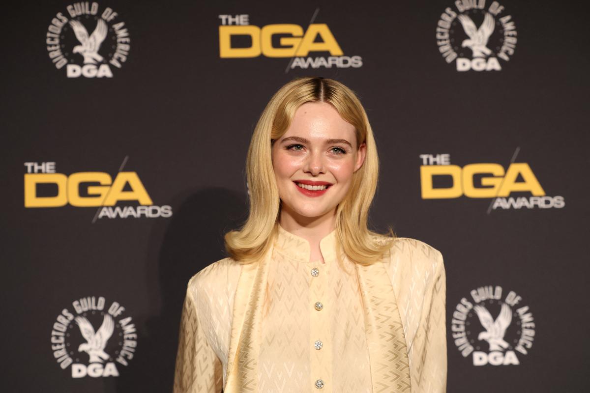 Elle Fanning Beverly Hills, California, US, attends the 77th Annual DGA (Directors Guild of America) Awards on February 8, 2025.