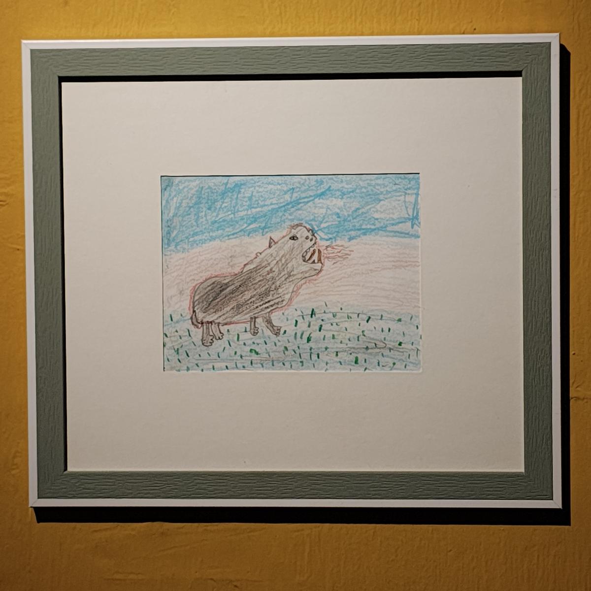 Drawing by Irza Azra on display for Karu