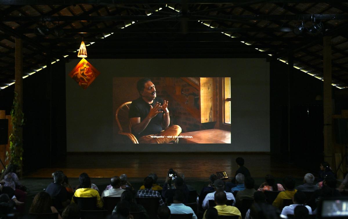 Actor Prakash Raj at the first annivarsary of Nirdigantha, an incubation centre for theatre, at Srirangapatna.