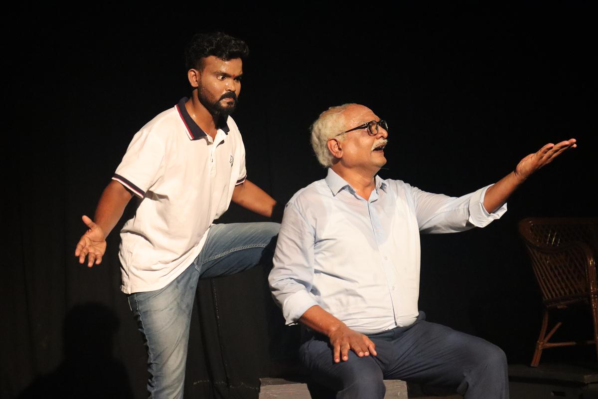 Sagar Itekar (left) and Praveen Reddy in ‘Rakta Vilapa’.