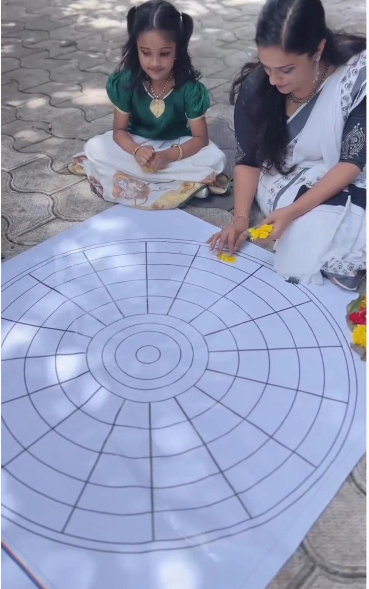 Printed pookkalam design from Koottu