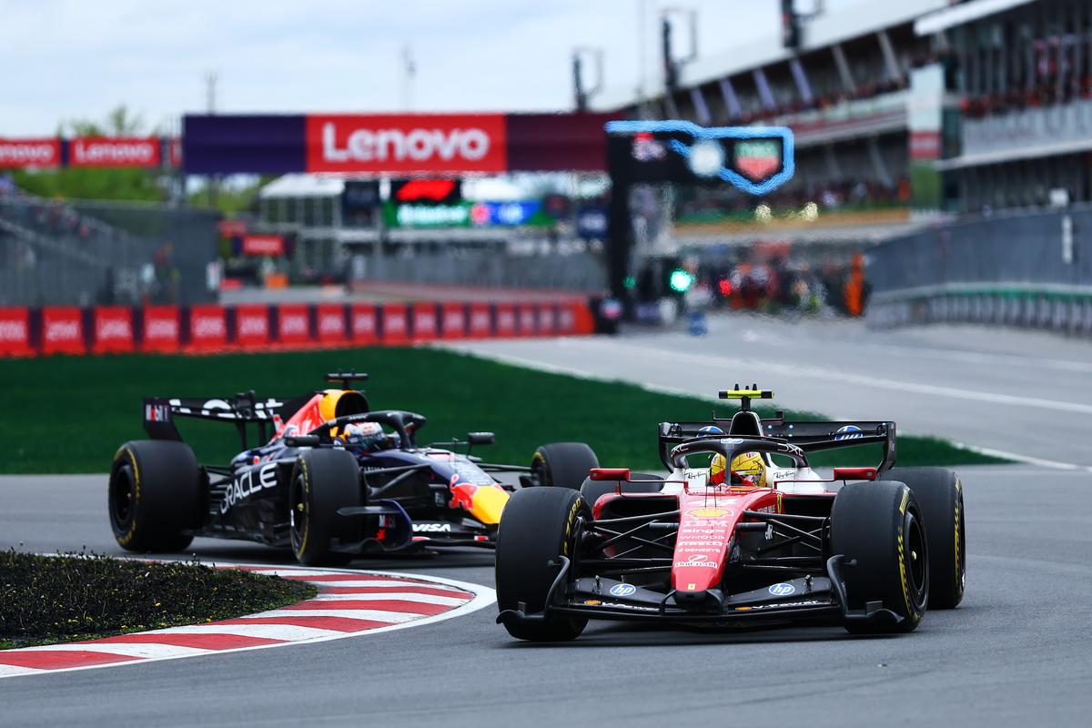Hamilton held off Verstappen to finish second.