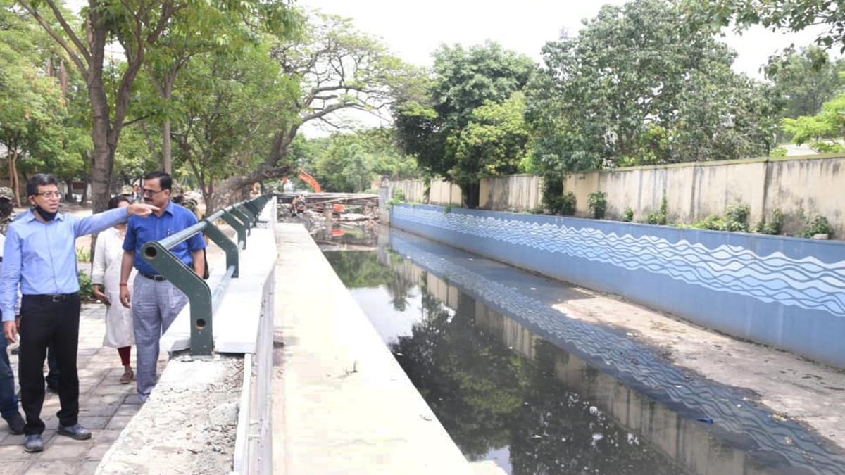 Beautification of storm water drain: BBMP places flower pots on sewage water at K-100 project in Bengaluru