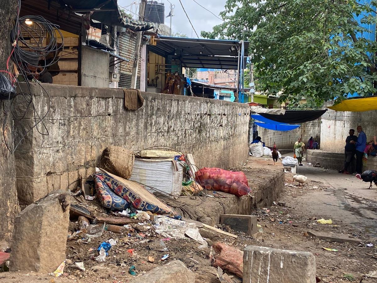 Waste Accumulated at Bazaar Street, at Yeswanthpur in Bengaluru.