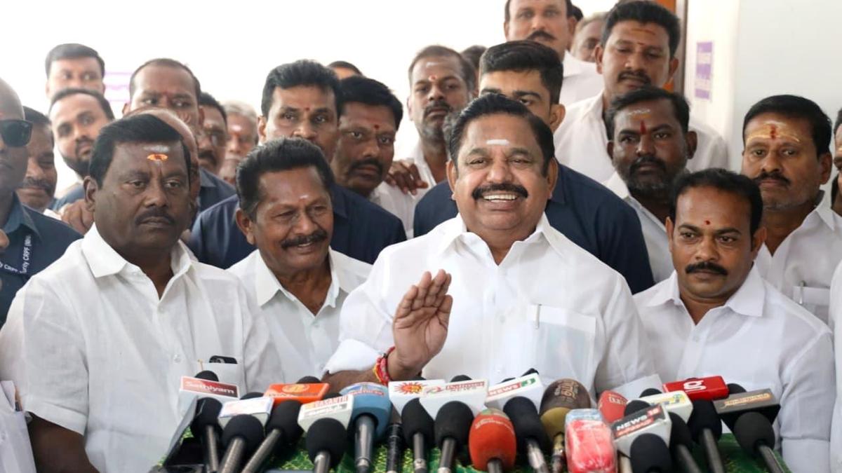 All like-minded parties welcome in AIADMK-led alliance: Palaniswami - The Hindu