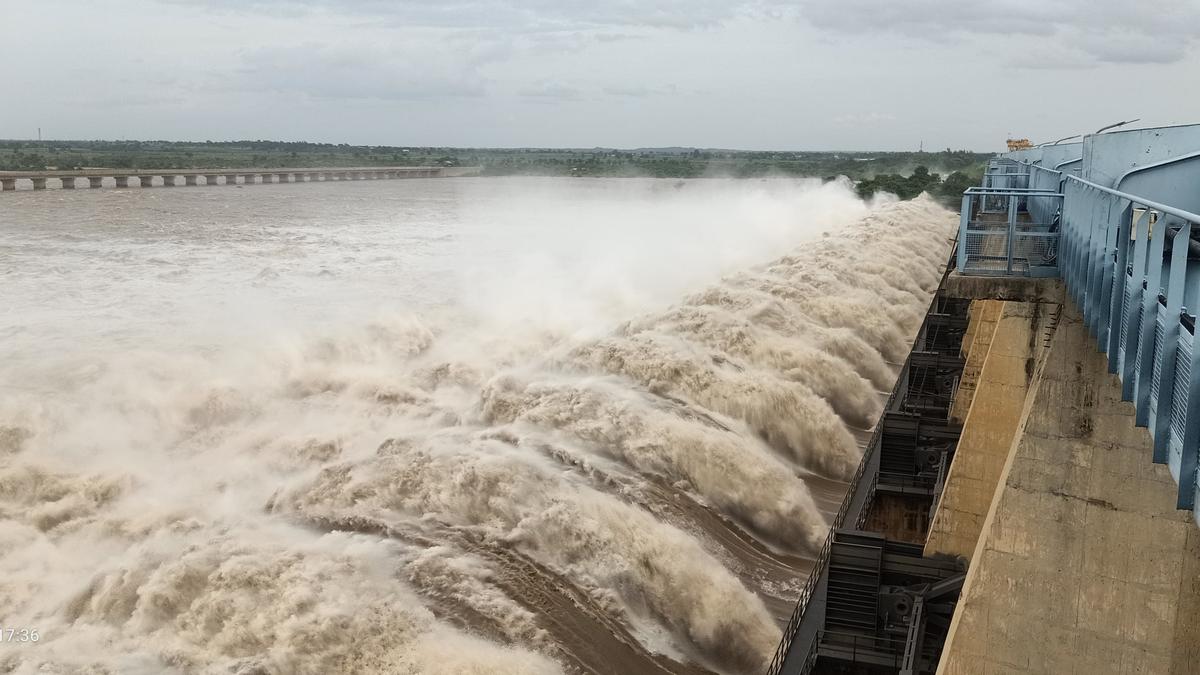 Officials of KBJNL discharge water from Basavasagar reservoir to canals in Yadgir district of Karnataka
