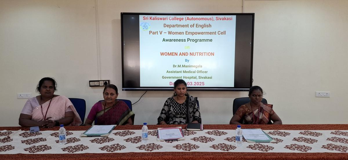 Awareness programme under way at Sri Kaliswari College, Sivakasi. Awareness programme under way at Sri Kaliswari College, Sivakasi.