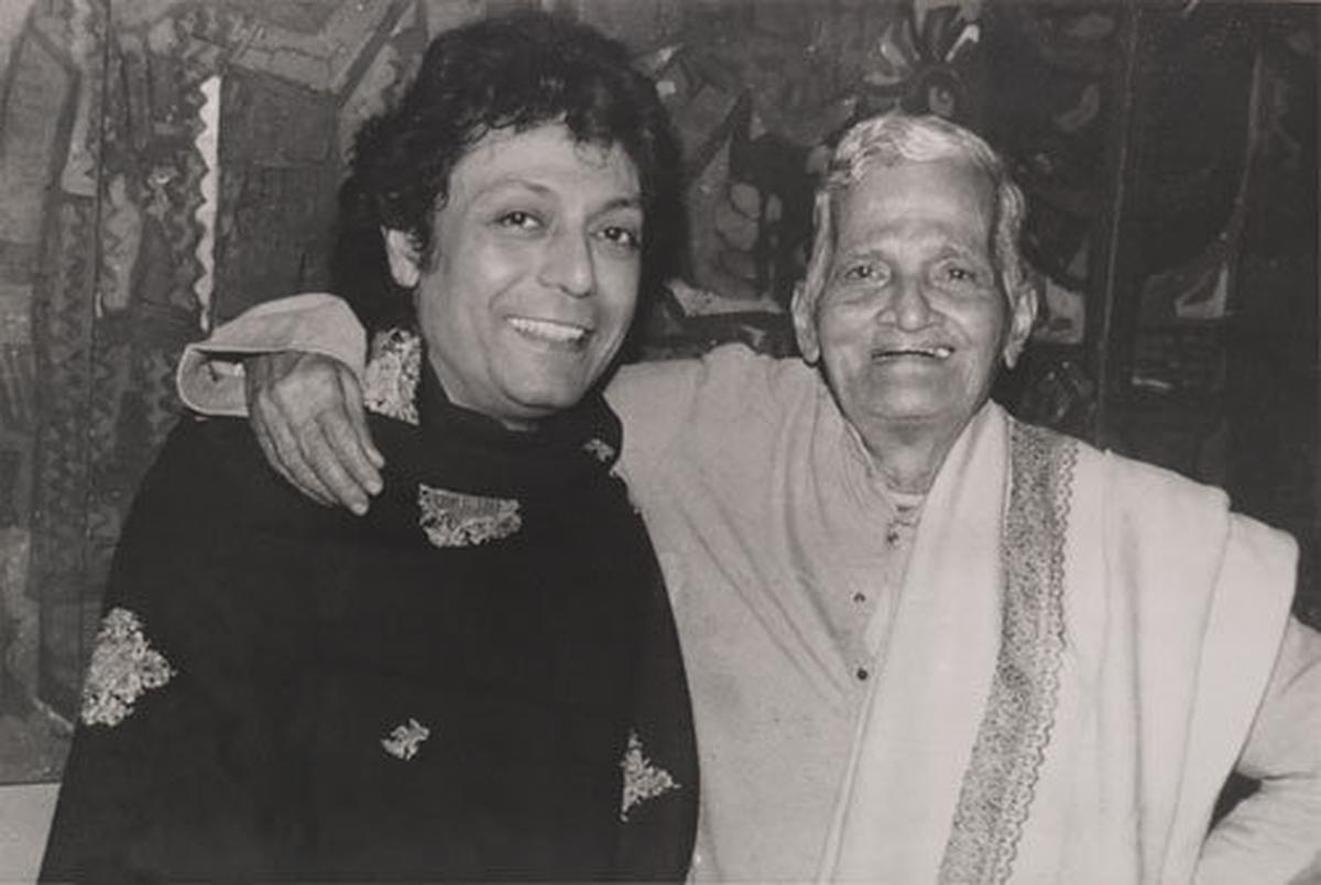 With his guru Pt. Santosh Krishna Biswas
