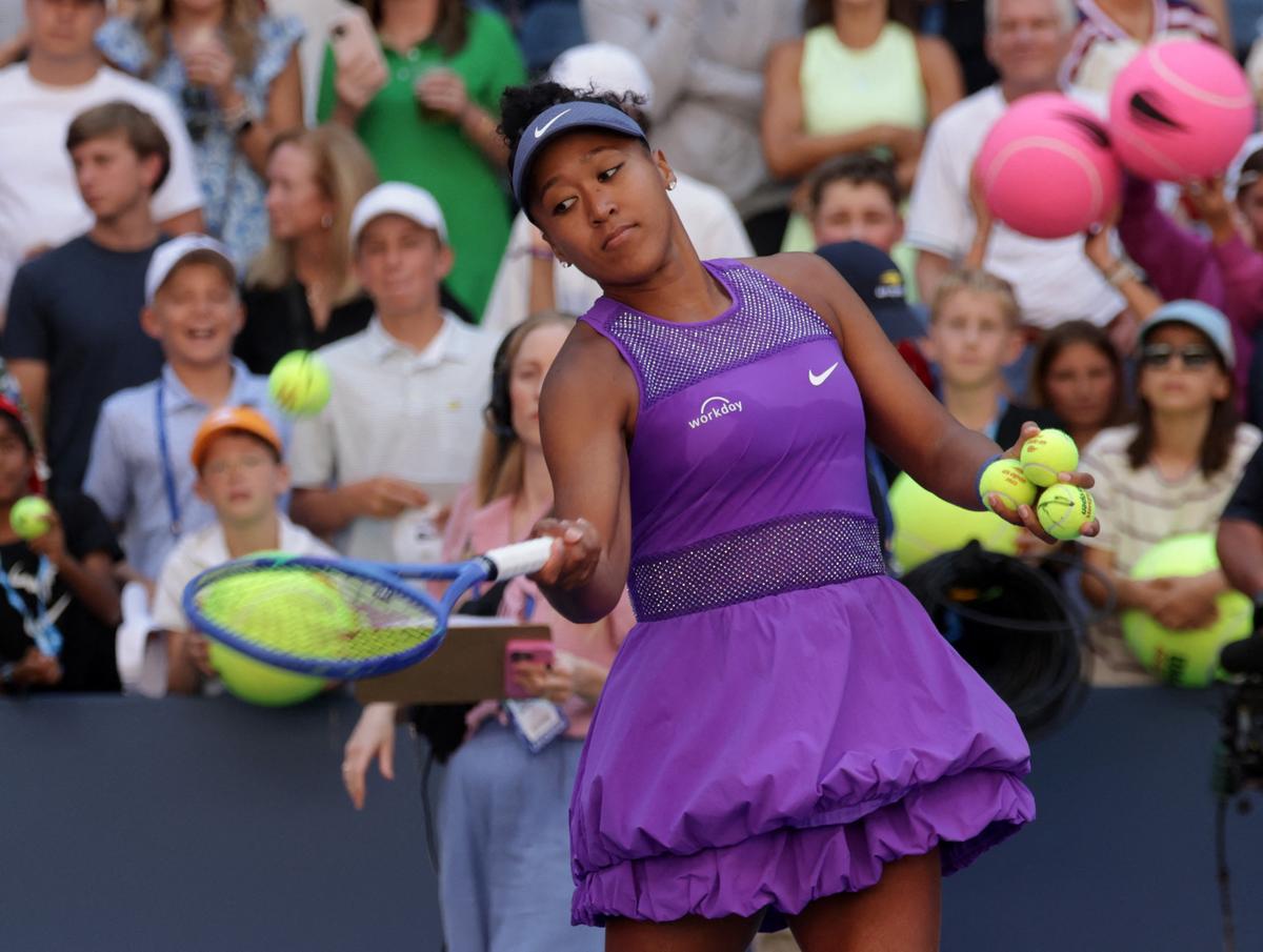 Japan’s Naomi Osaka celebrates winning her third round match against Australia’s Daria Kasatkina