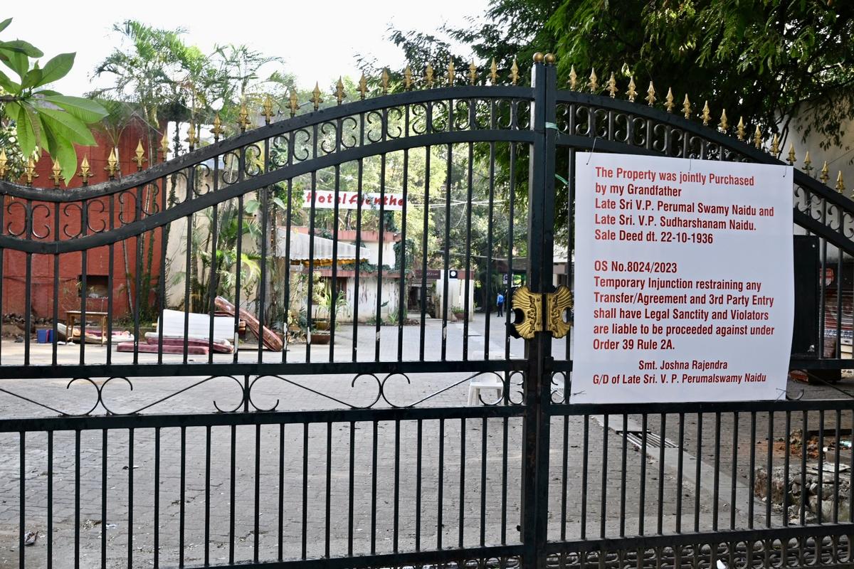 A view of Ajantha Hotel in Bengaluru on Friday. A view of Ajantha Hotel in Bengaluru on Friday.