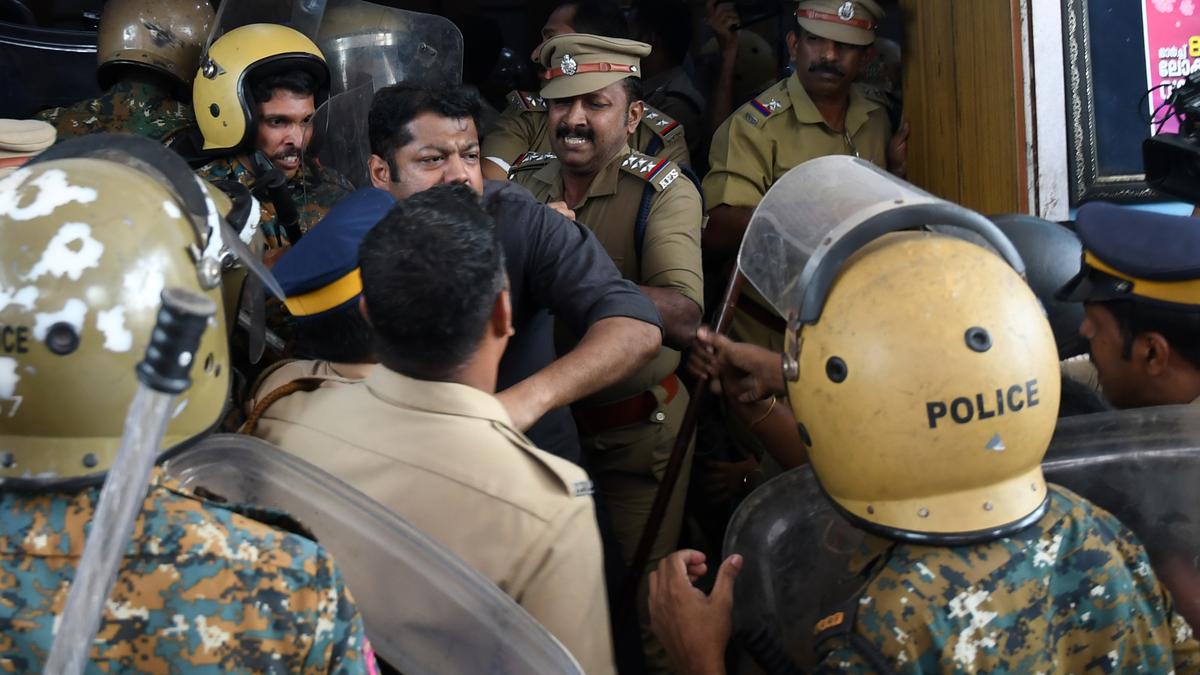 Tense moments at Kochi Corporation office as UDF councillors stage protest