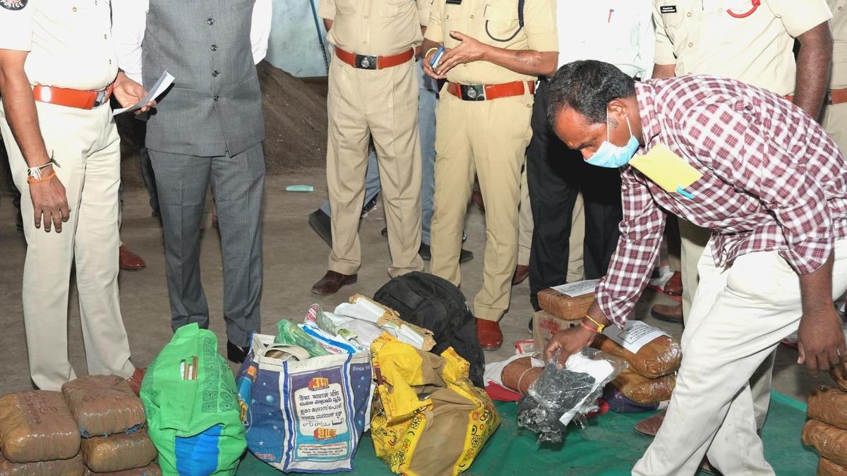4,100 kg seized ganja destroyed in Tirupati
