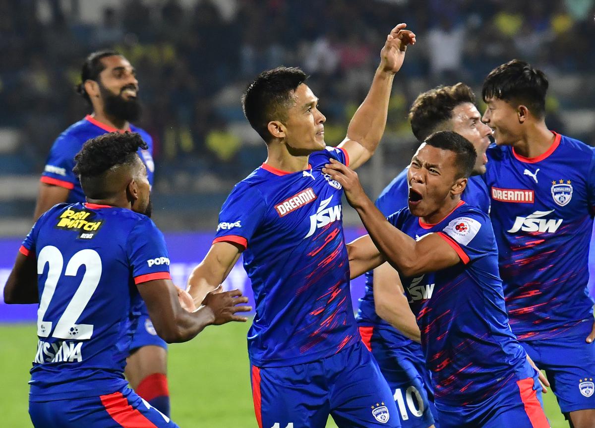 Game-changer: Sunil Chhetri’s strike put Bengaluru in front when Blasters decided to protest in the most undesirable way.