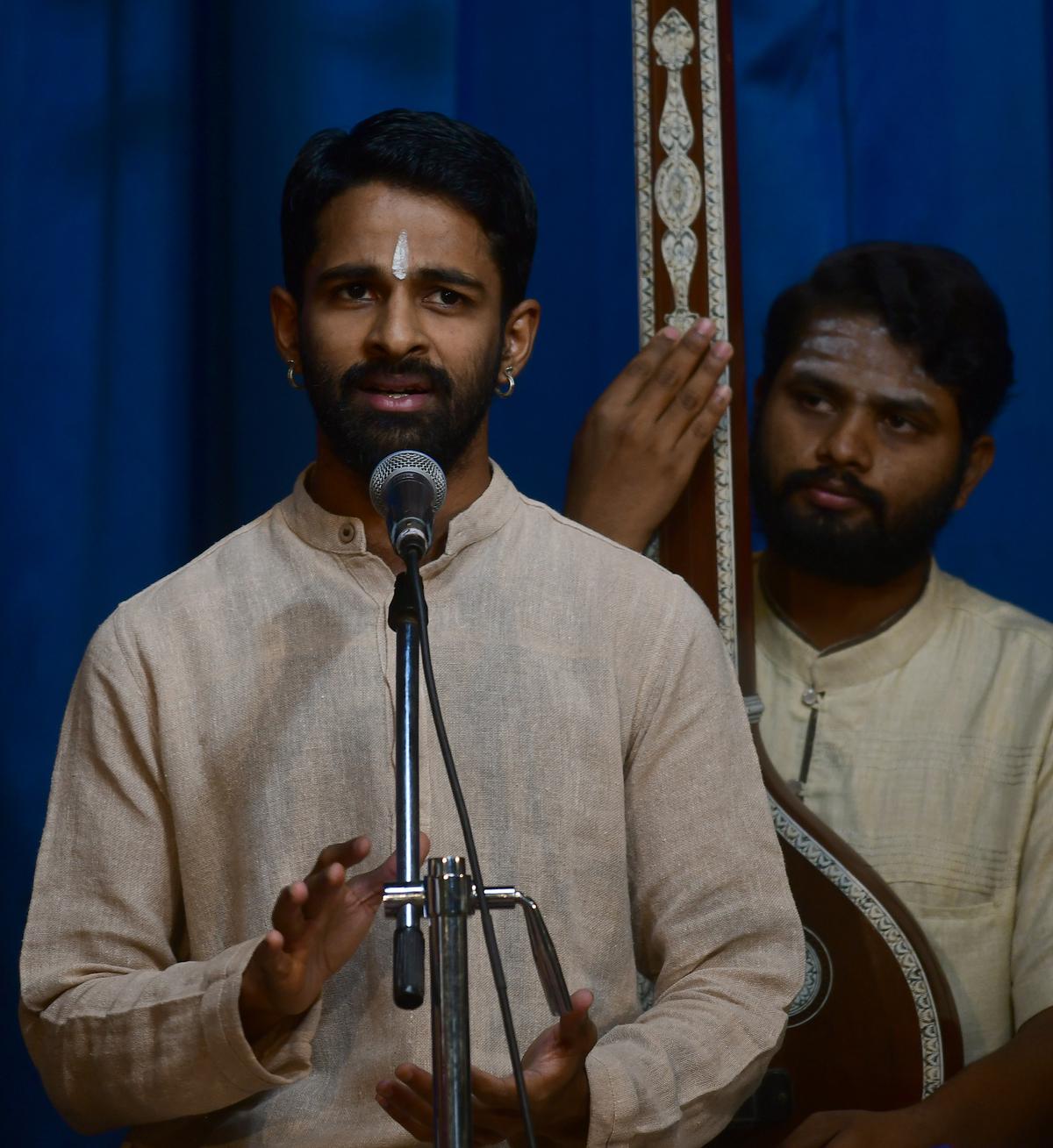 Anugrah Lakshmanan’s performance at Naada Inbam, Ragasudha Hall, Luz, Mylapore, in April 2023. 