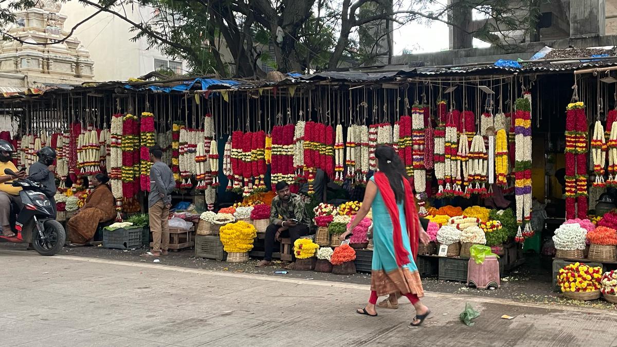 In Bengaluru, soaring prices of flowers and fruits fail to dampen festive spirit