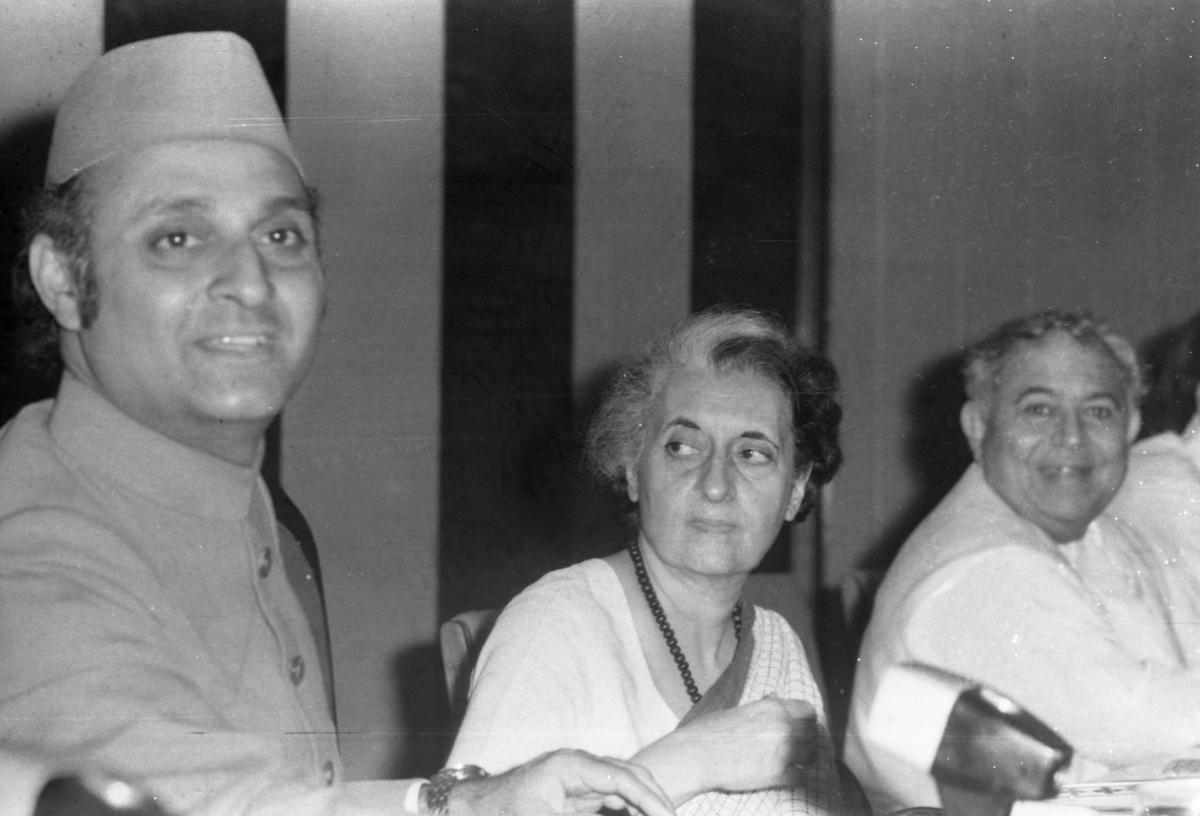 Prime Minister Indira Gandhi Presiding over the meeting with the Chief Ministers of All States and the Union Territories to Discuss Strategies to Implement the New Population Policy in India, At New Delhi on 15, 1976. Dr. Karan Singh, Union Minister for Health and Family Planning (Left) is also present. Prime Minister Indira Gandhi Presiding over the meeting with the Chief Ministers of All States and the Union Territories to Discuss Strategies to Implement the New Population Policy in India, At New Delhi on 15, 1976. Dr. Karan Singh, Union Minister for Health and Family Planning (Left) is also present.