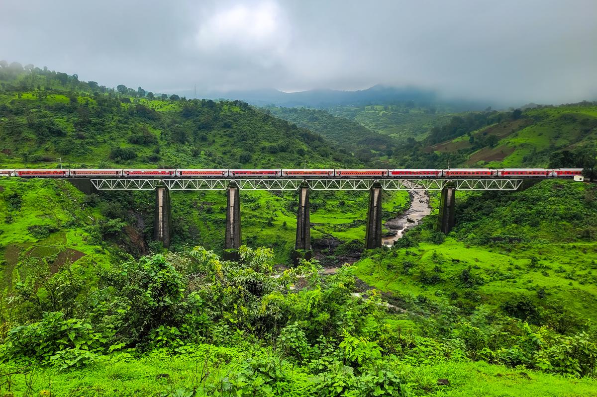 A train crossing the Western ghats A train crossing the Western ghats