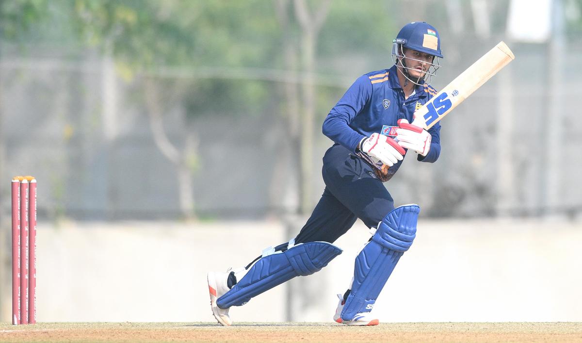 Delhi's Priyansh Arya in action during the Syed Mushtaq Ali Trophy cricket match against Karnataka at the Narendra Modi Stadium, Ahmedabad, on Thursday, December 04, 2025. 