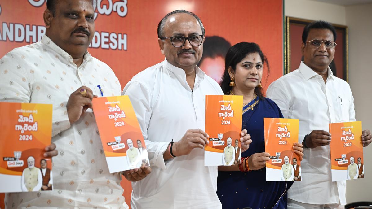 BJP releases Telugu version of national election manifesto in Andhra Pradesh