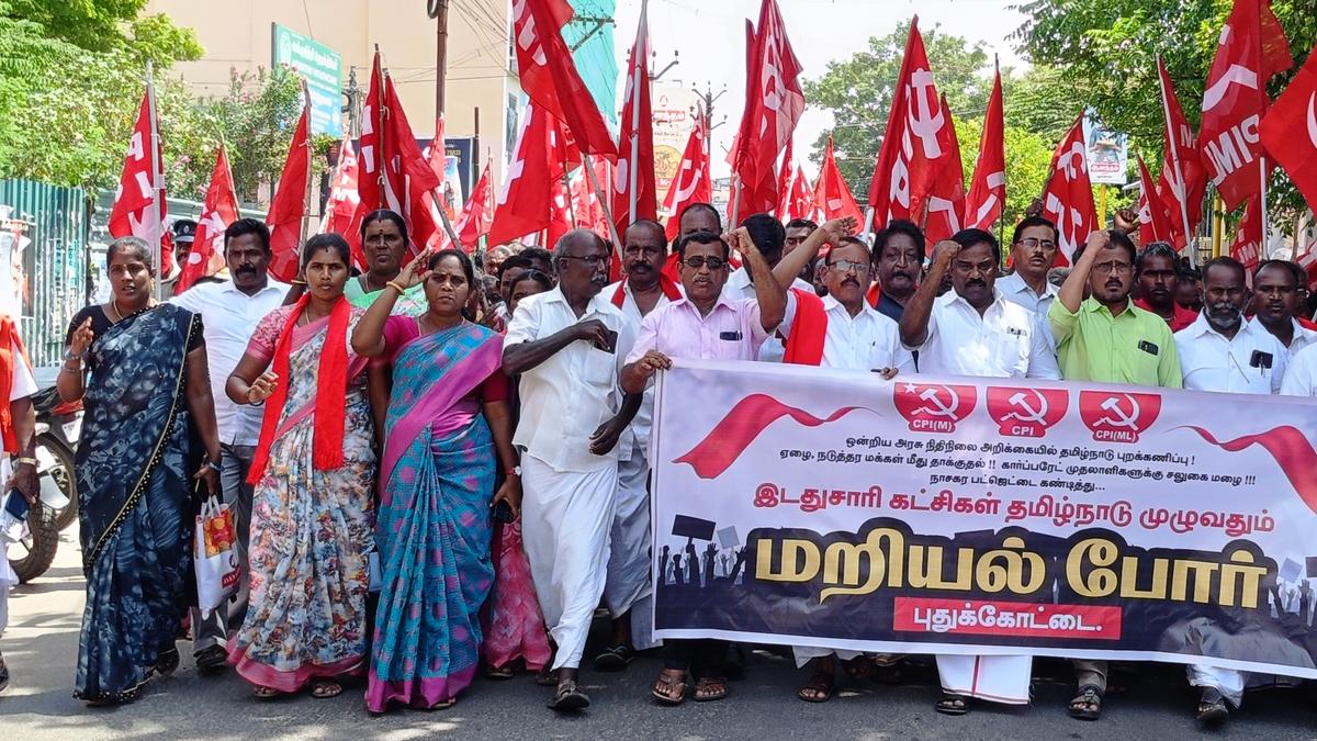 Left parties protest against Union Budget in central districts