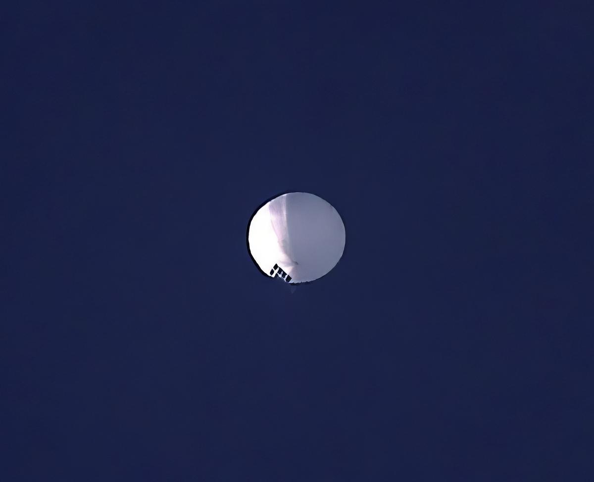A high-altitude balloon floats over Billings, Mont., on February 1, 2023
