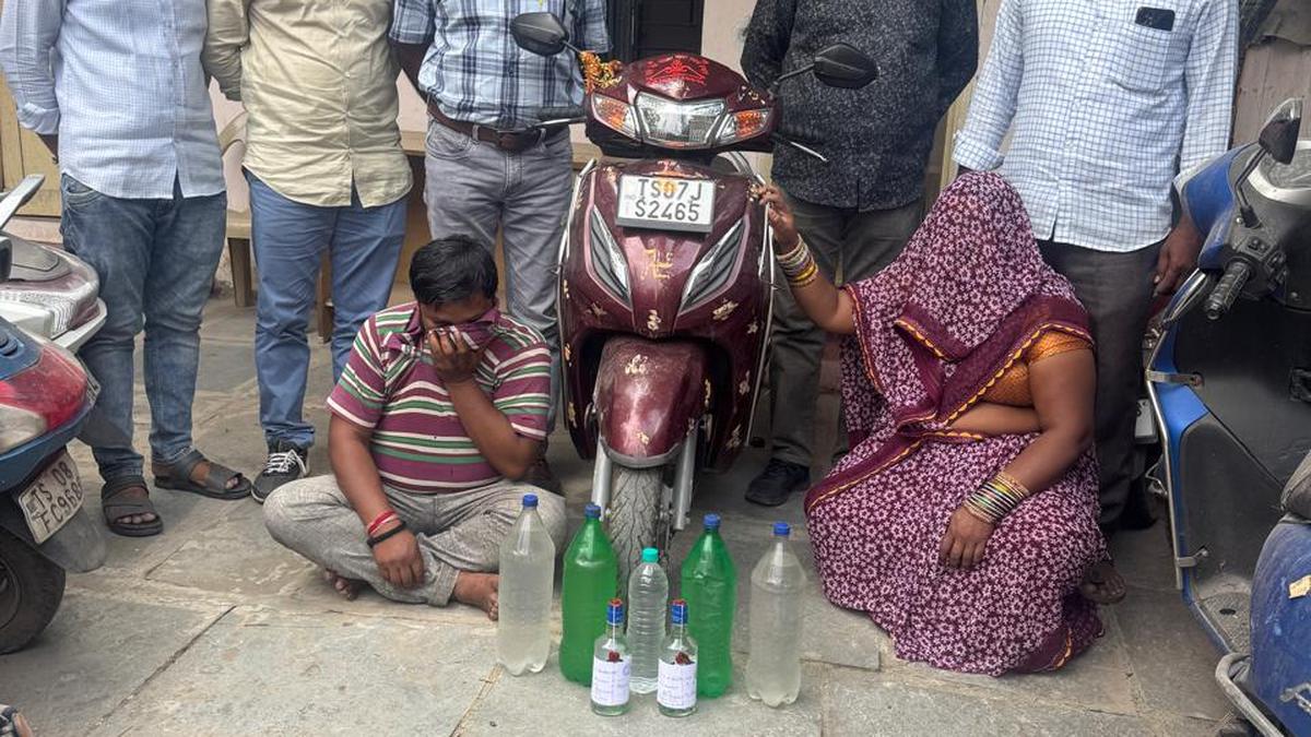 Two arrested, 10 litres of illicit liquor seized in Shamshabad