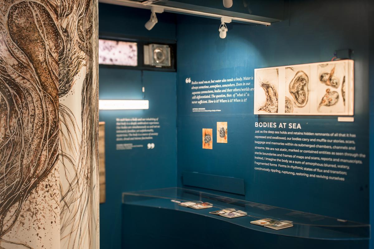 A view of the Bodies at Sea exhibition 