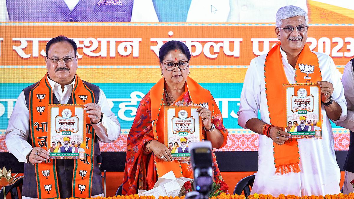 BJP releases manifesto for Rajasthan Assembly elections