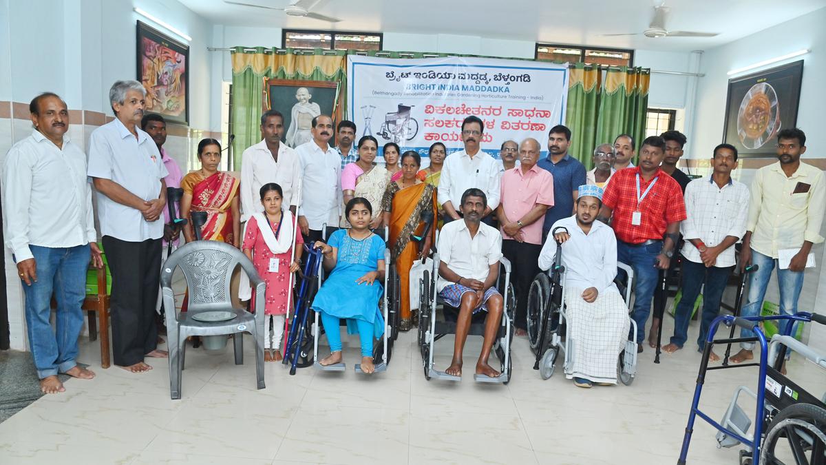 NGO hands over aids and and assistive devices to 34 physically challenged persons at Ujire