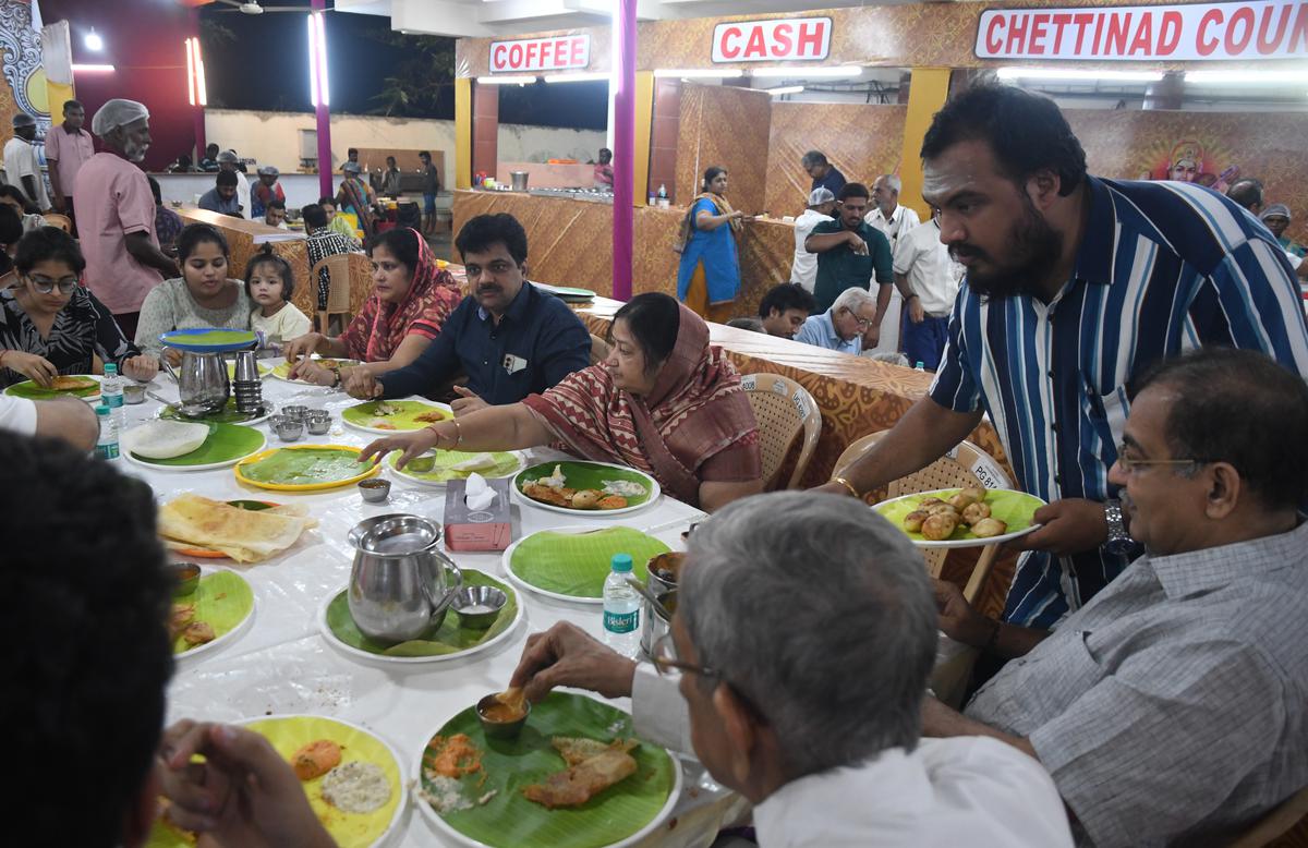 Lunch at Narada Gana Sabha’s sabha canteen during the Margazhi music season 