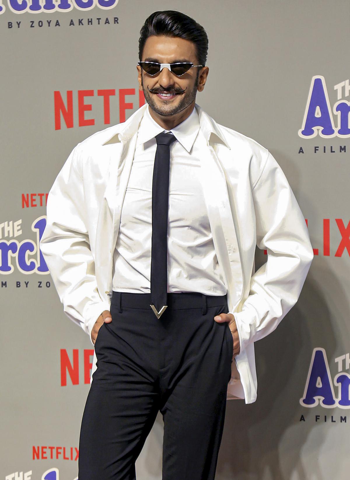 Mumbai: Actor Ranveer Singh poses for photos at the premiere of Netflix’s film ‘The Archies’, in Mumbai, Tuesday, Dec. 5, 2023.