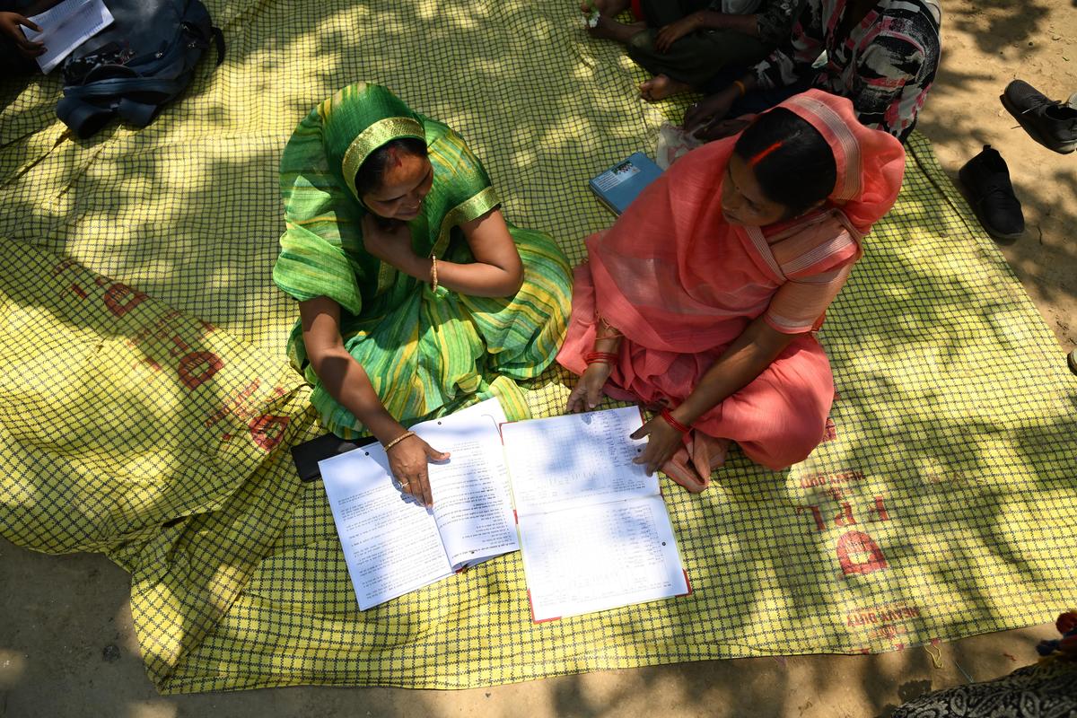 Discussion on Child Marriage by girls who resisted it, in  Mubarakpur Village, in Chandauli District.