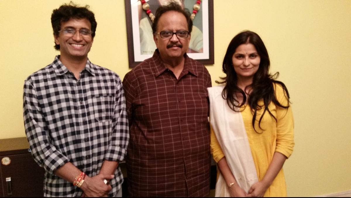 With legendary singer (late) SP Balasubrahmanyam and sister Alakananda 