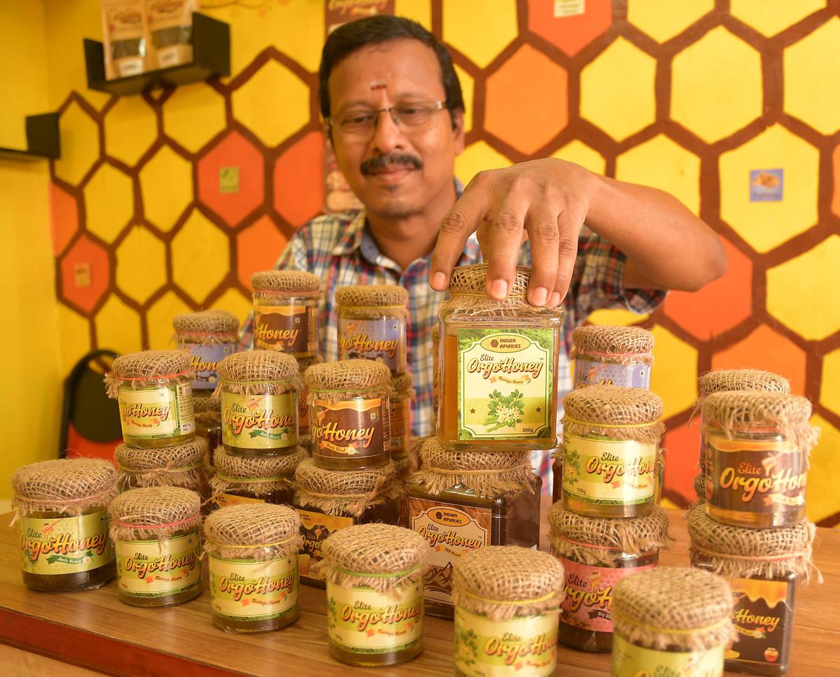 Moringa honey produced by Indian Apiaries in Tiruchi. 