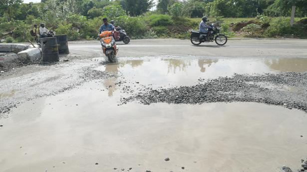 Rain-damaged roads pose threat to motorists in Erode