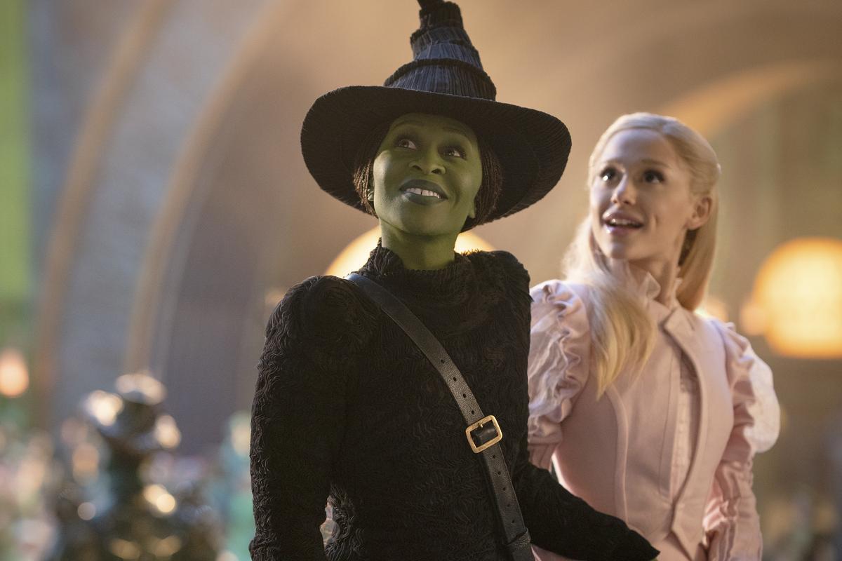 Cynthia Erivo, left, and Ariana Grande in a scene from the film ‘Wicked’