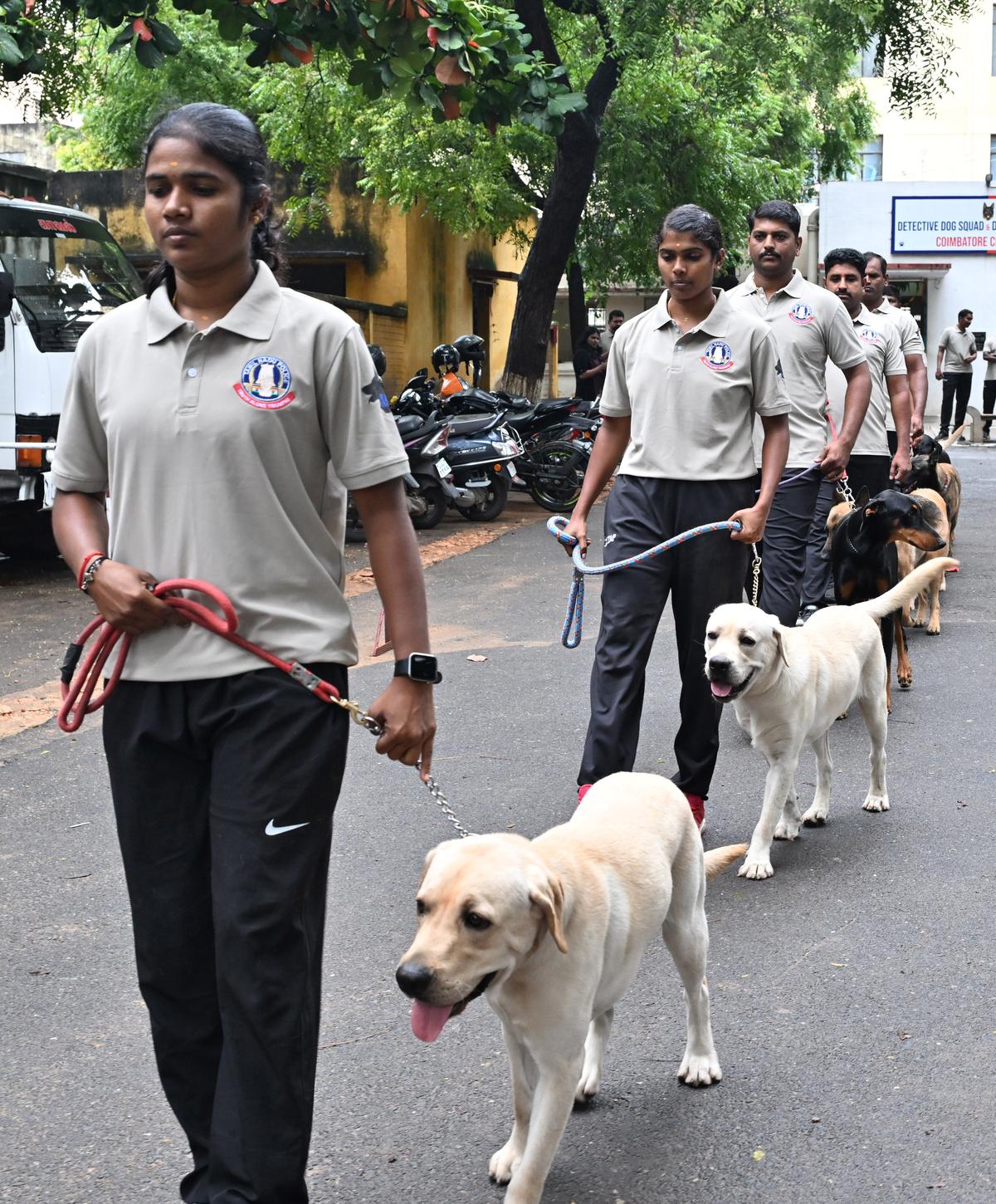 Two women constables, P Bhavani and S Kavipriya, have been appointed as sniffer dog handlers by Coimbatore City Police