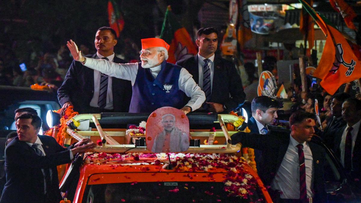 Gujarat Assembly polls | Modi covers Ahmedabad in a mega roadshow, attacks Congress for ‘Ravan’ jibe