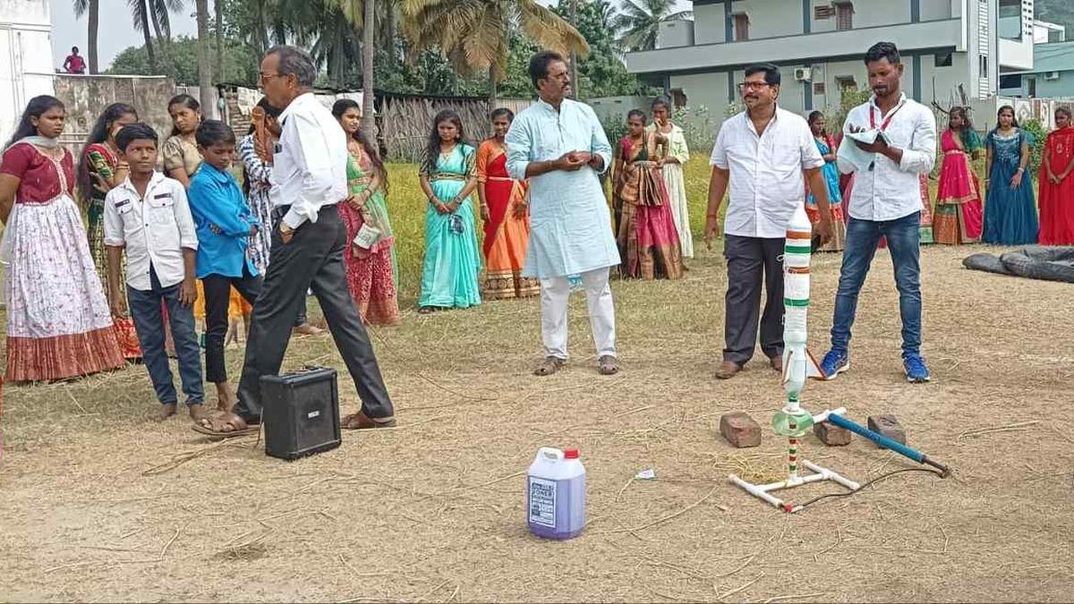 Rocket launching demonstrated in Srikakulam school on Children’s Day