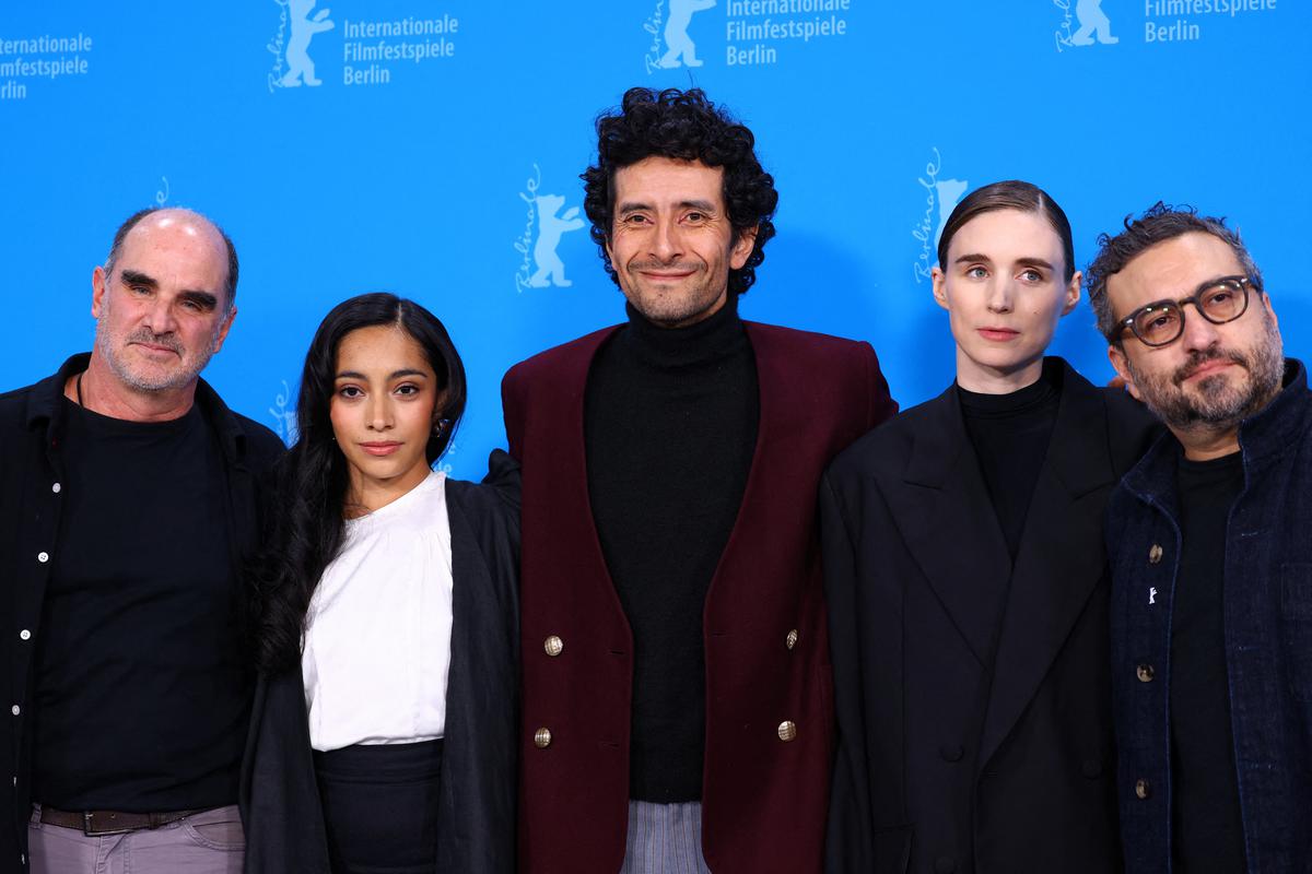 Producer Ramiro Ruiz, cast members Anna Diaz, Rooney Mara, Raul Briones and director Alonso Ruizpalacios attend a photocall to promote the movie ‘La Cocina’