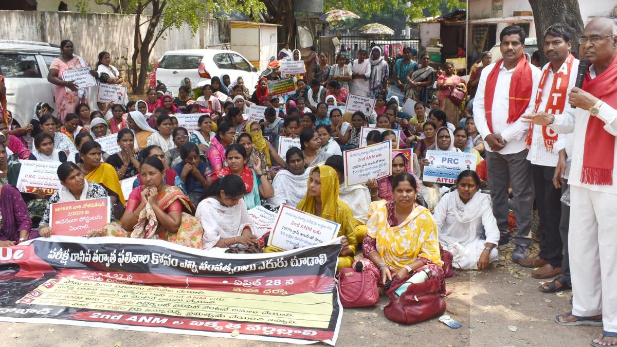 Second ANMs hold protest in Hyderabad over three-year delay in releasing MPHW exam results