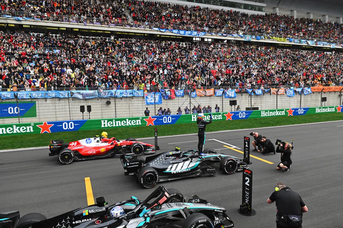 Pecking order: From the evidence of pre-season testing and the first two races, Mercedes is clearly the class of the field. Ferrari is the German marque’s closest challenger. Pecking order: From the evidence of pre-season testing and the first two races, Mercedes is clearly the class of the field. Ferrari is the German marque’s closest challenger.