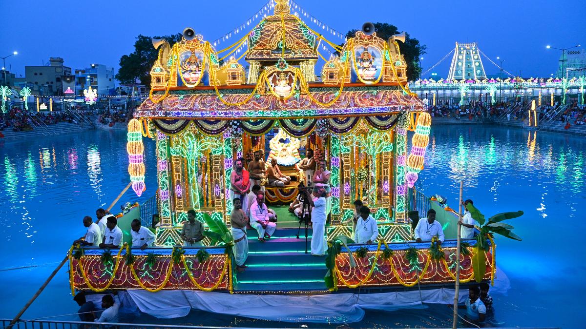 Annual float festival ‘Theppotsavam’ organised at Sri Padmavathi temple tank at Tiruchanur
