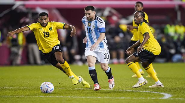 Messi scores two, accosted twice as Argentina beats Jamaica 3-0