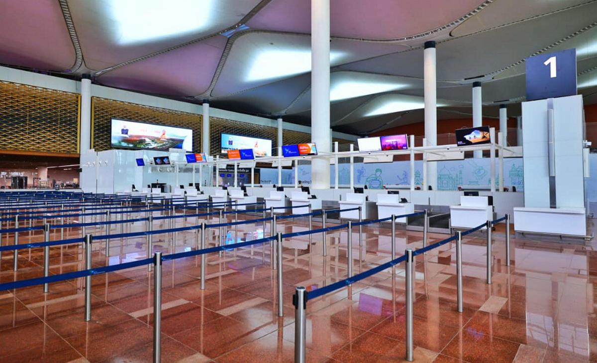 The newly constructed Noida International Airport, on the eve of its inauguration by Prime Minister Narendra Modi, in Noida, Uttar Pradesh. Photo: Handout via PTI The newly constructed Noida International Airport, on the eve of its inauguration by Prime Minister Narendra Modi, in Noida, Uttar Pradesh. Photo: Handout via PTI