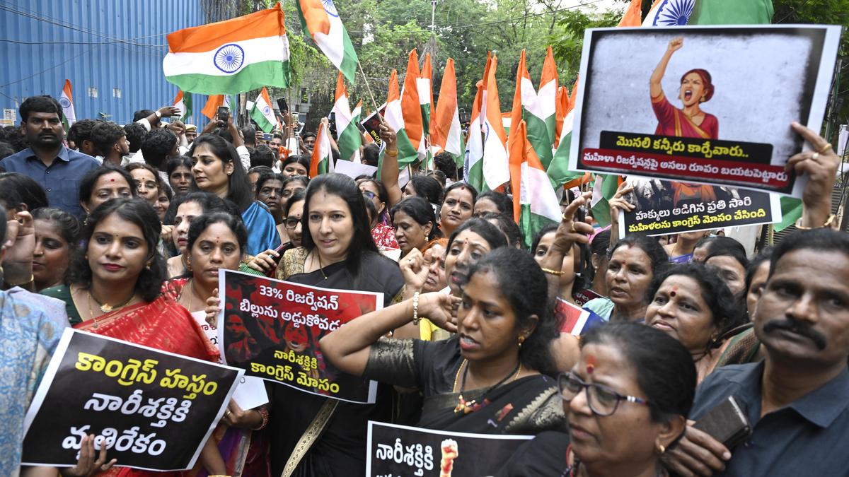 BJP women cadre accuse Congress of blocking quota bill