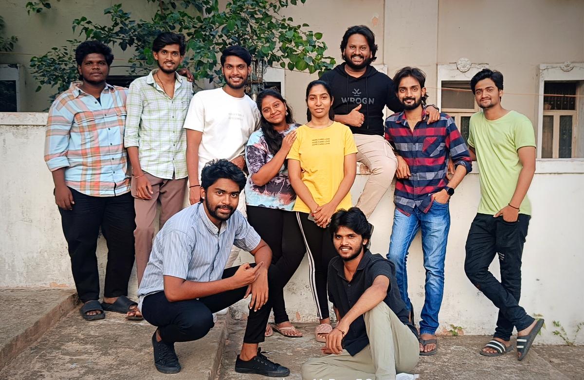 Director Rohith Raj (black tee) with the artistes