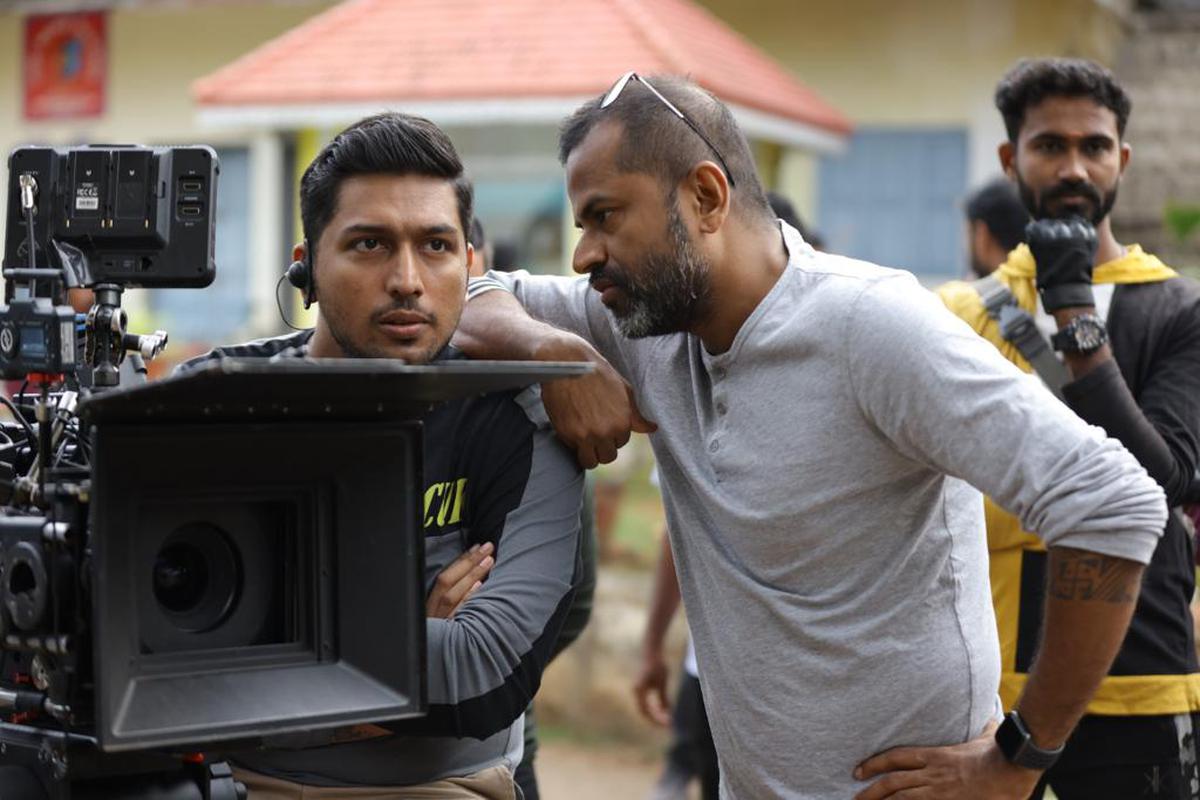 Senna Hegde with cinematographer Sreeraj Raveendran on the set of Padmini, scripted by Deepu Pradeep 
